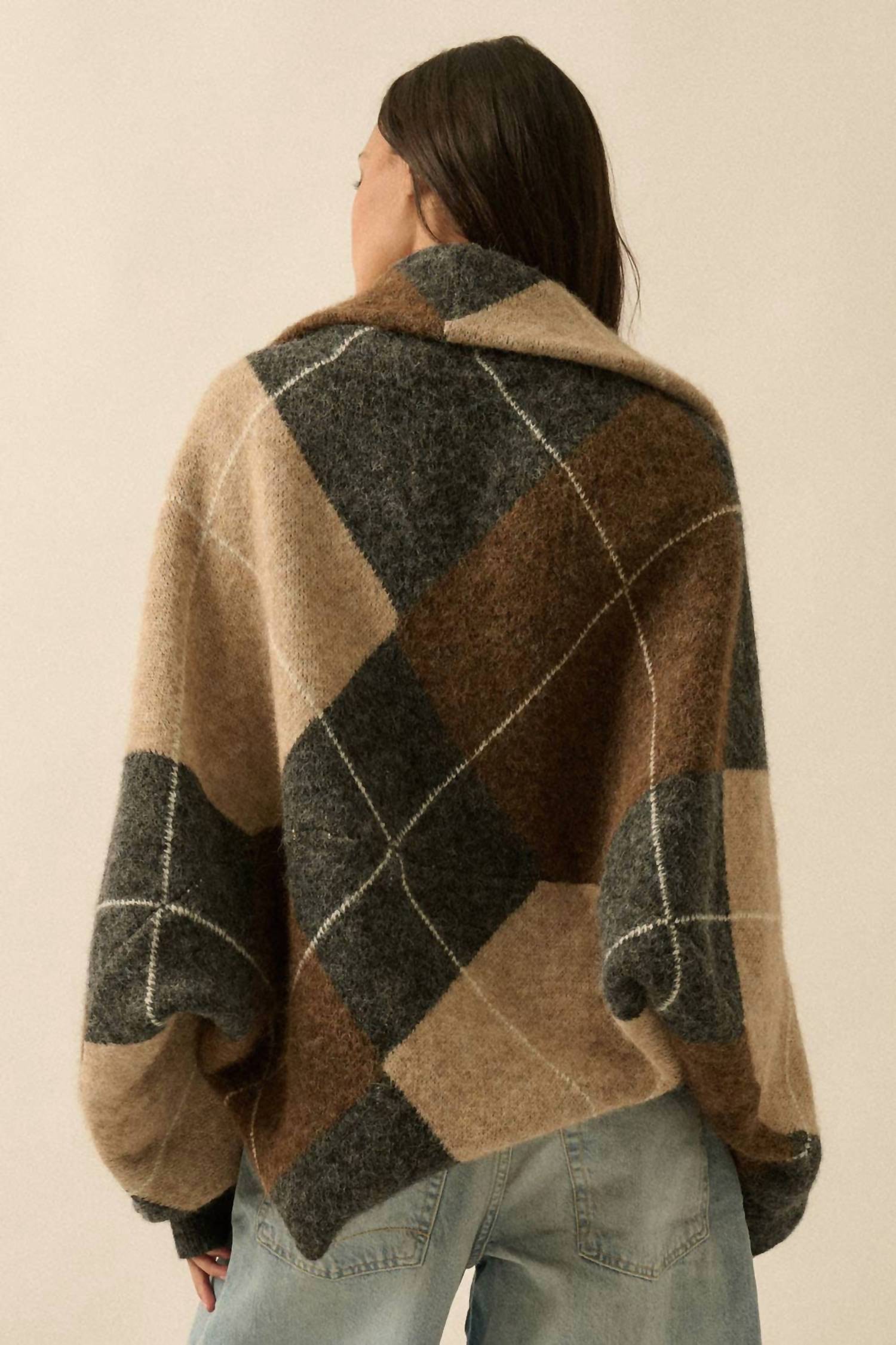 Promesa - Argyle Shrug Cardigan
