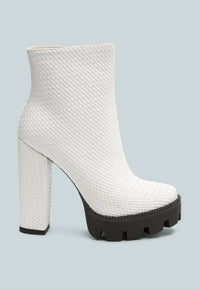 London Rag - Women's Moleski Textured Block Heeled Boots
