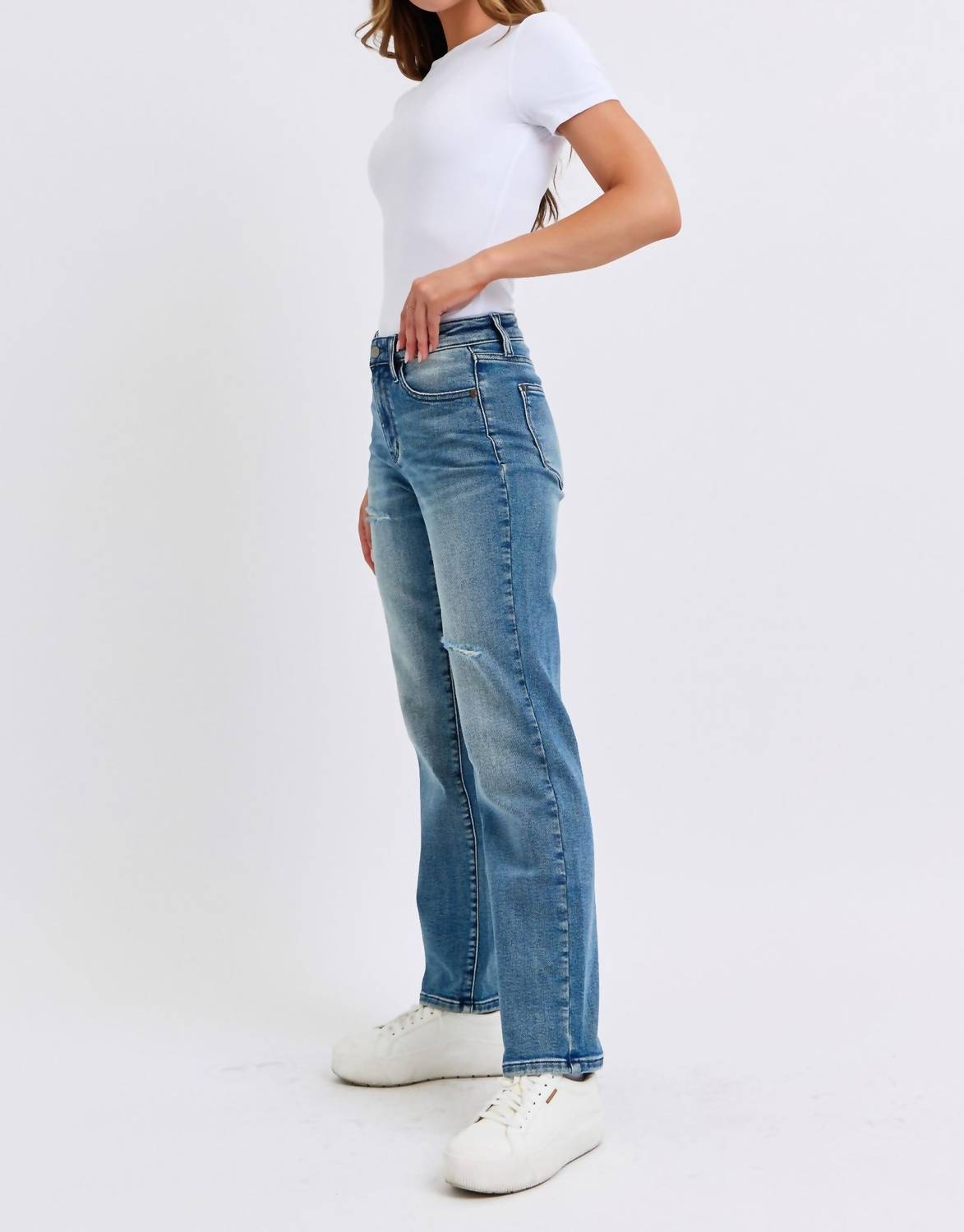 Judy Blue - Midrise Destroyed Dad Jeans