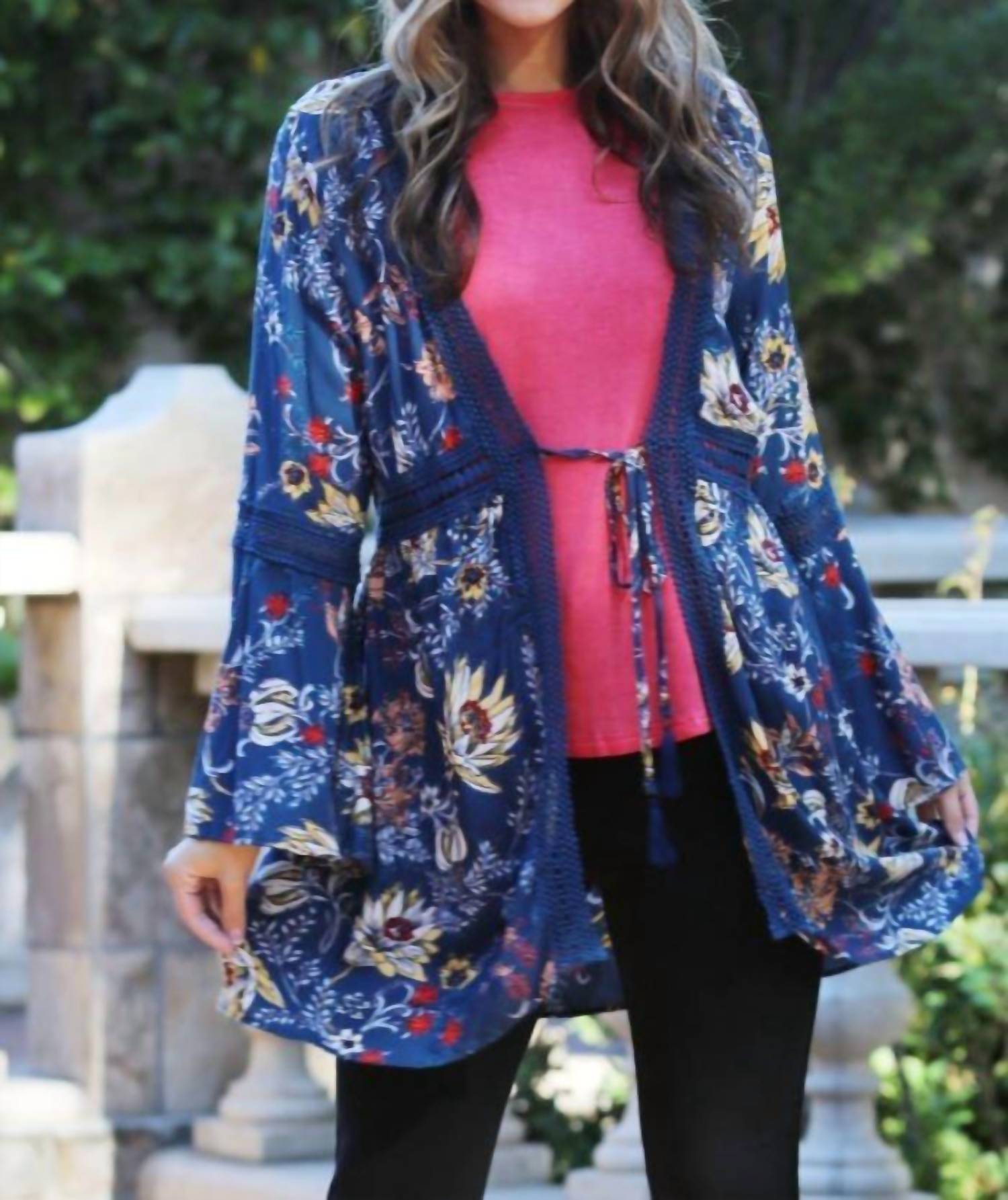 Nostalgia - Floral Tie Cardigan