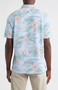 TOMMY BAHAMA Costa Wave Isle Camo Polo Shirt in big sky blue - men's shirt - detail view