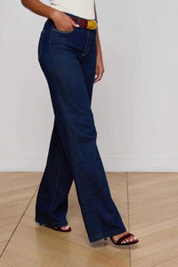 L'Agence Clayton High Rise Wide Leg Jeans in koval 1 - women's pants - detail view