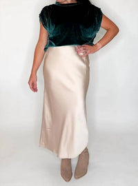 Amaryllis - Velvet Ruched Shoulder Tee