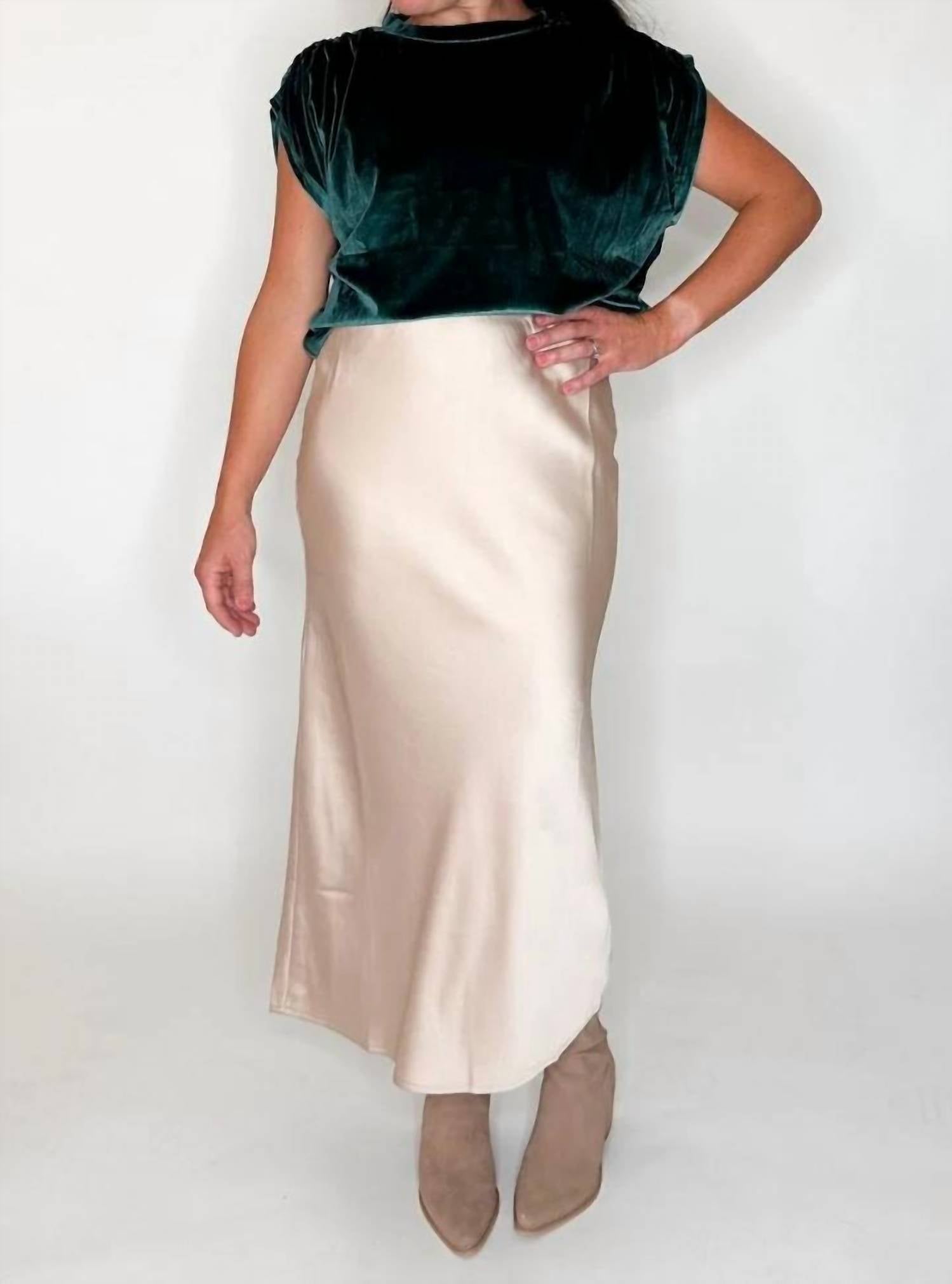 Amaryllis - Velvet Ruched Shoulder Tee