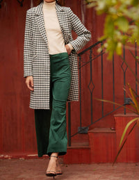 Skies Are Blue - Houndstooth Long Sleeve Coat