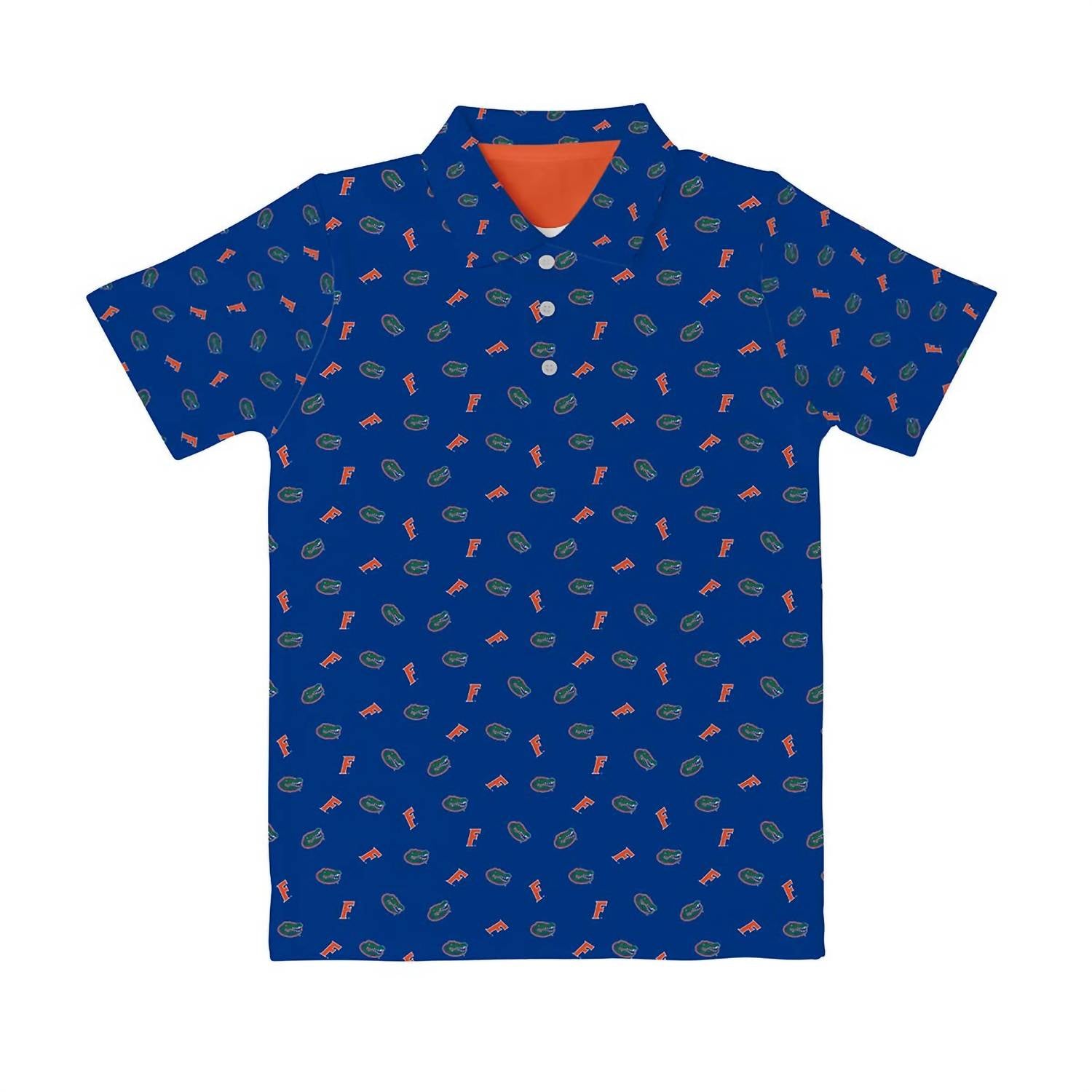 Vive La Fete - Boy's Florida Gators Repeat Logo Short Sleeve Polo Shirt