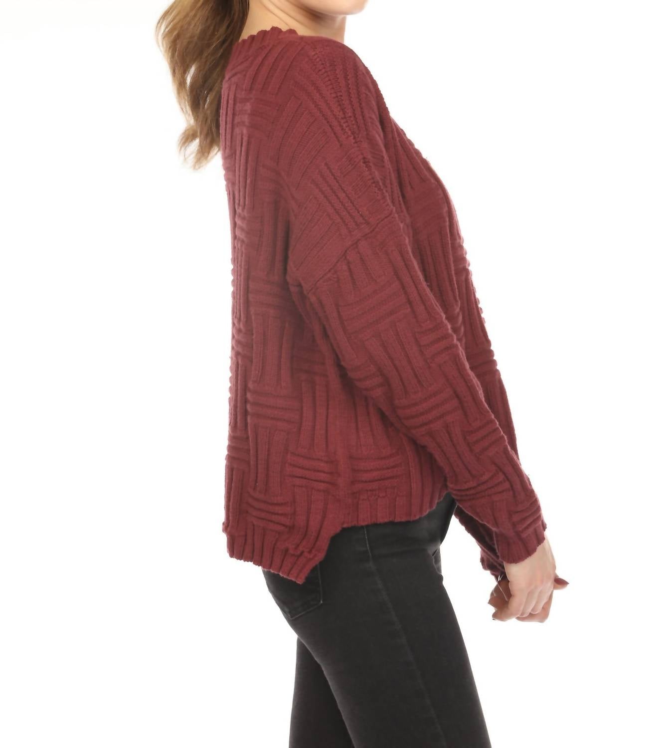 Planet By Lauren G. - Weavie Crewneck Sweater