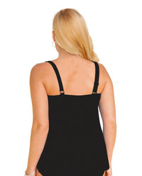 Always For Me - Plus Size Ruched A-Line Tankini Top