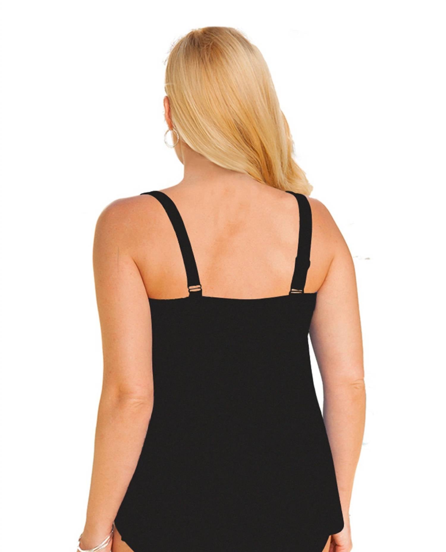 Always For Me - Plus Size Ruched A-Line Tankini Top