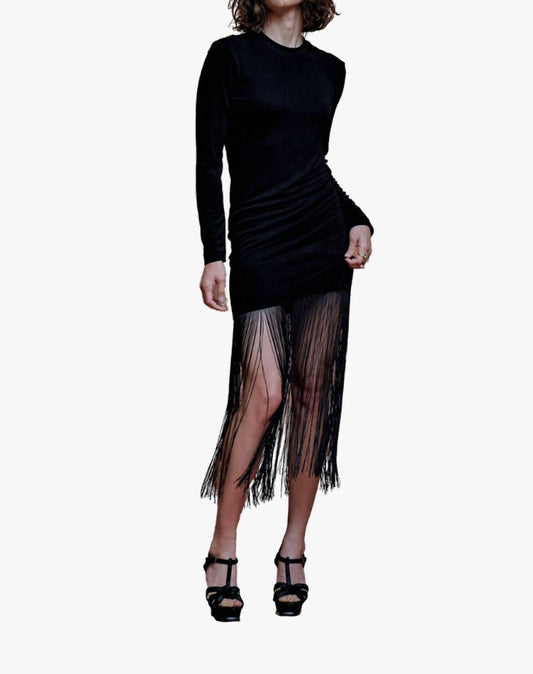 Secular - Loretta Long Sleeve Fringed Hem Dress