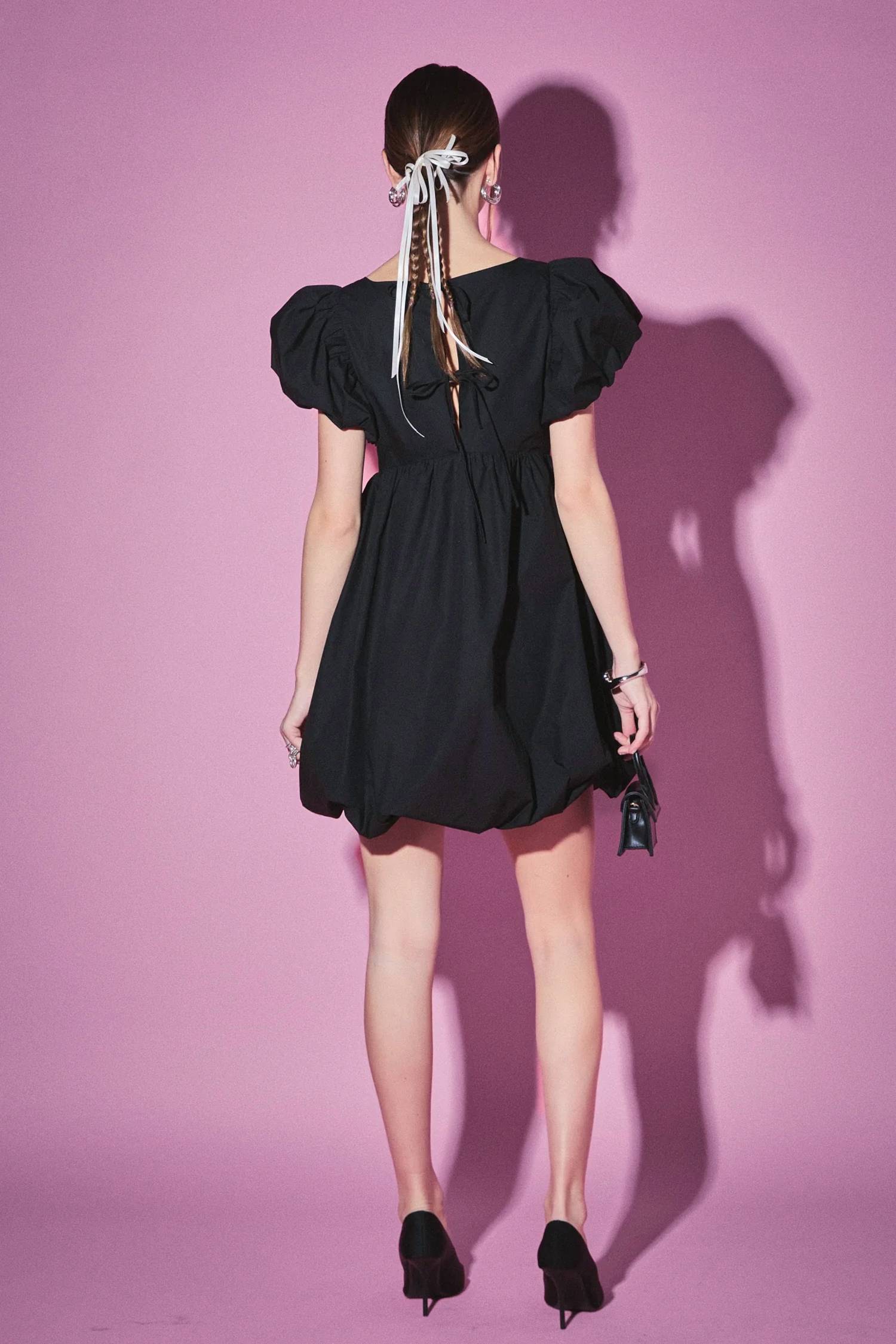 English Factory - BUBBLE SCOOP NECK DRESS