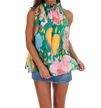 Umgee - Women's Blooming Beauty Floral Halter Neck Top