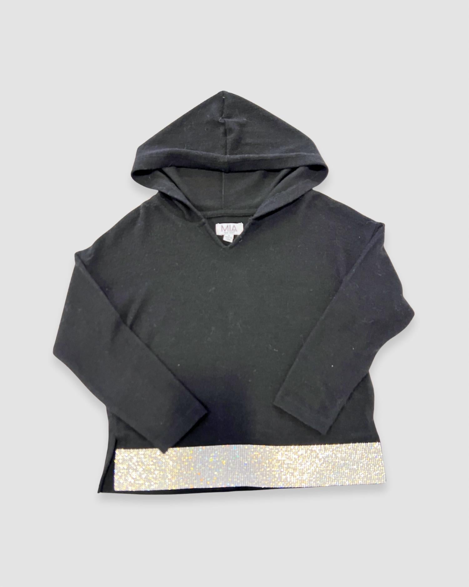 Mia - Girls' Hoodie With Rhinestone Trim Top