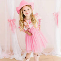 Sweet Wink - Kid's Coquette Bow Long Sleeve Tutu Dress
