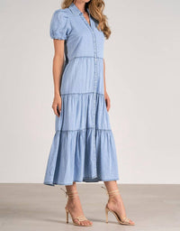 Elan - Cotton Short Sleeve Midi Dress