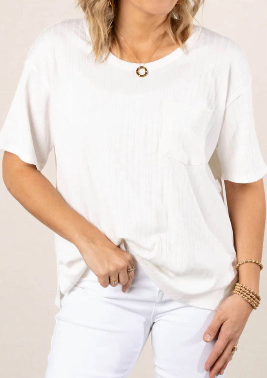 Andree By Unit - Short Sleeved Ribbed Tee (regular & Plus Size)