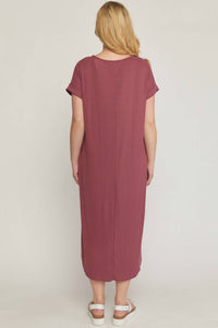 Entro - Ribbed Pocket Midi Dress