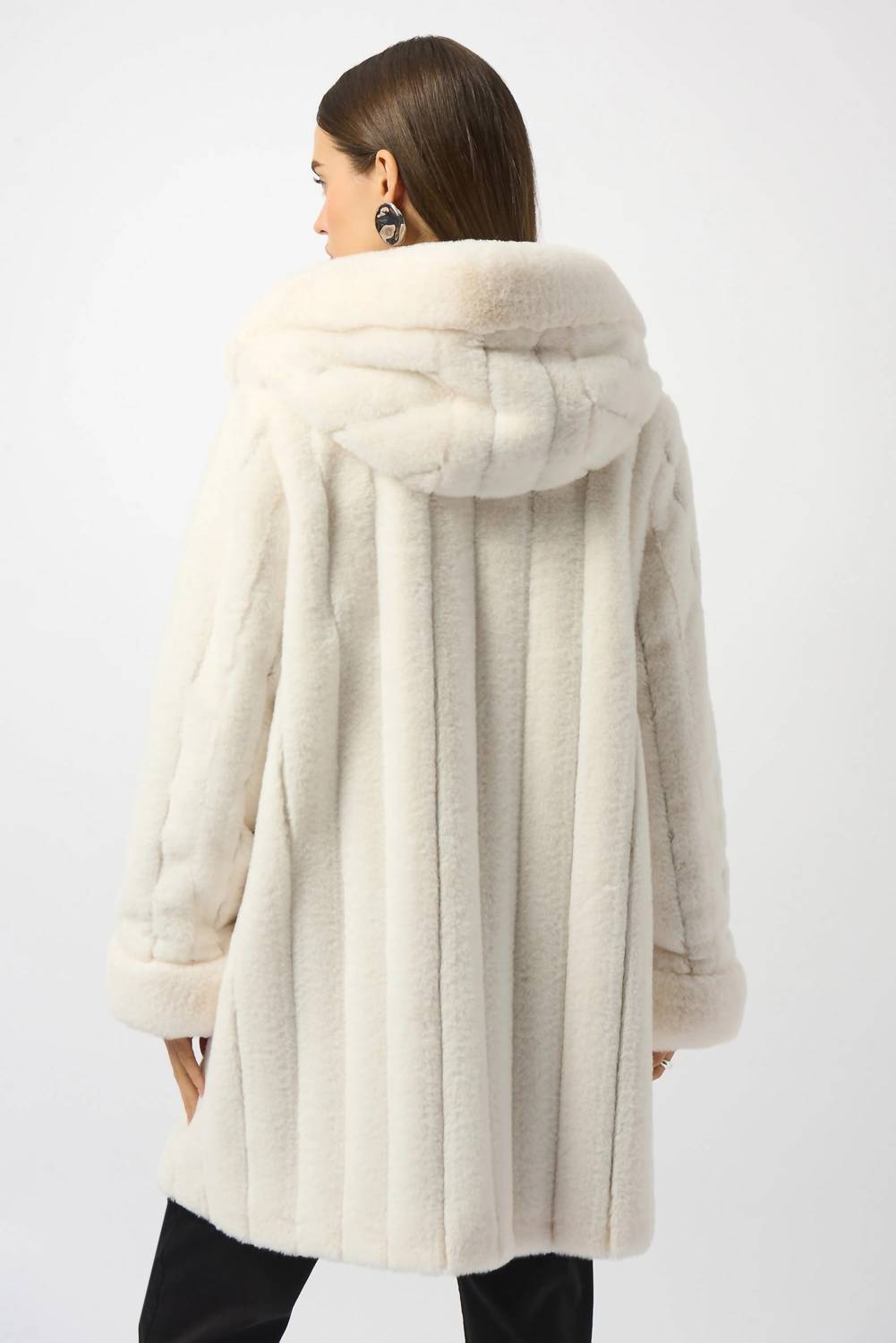 Joseph Ribkoff - Hooded Reversible Faux Fur Coat