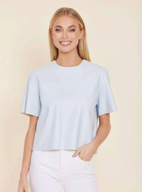 Dolce Cabo - Faux Leather Cropped Shirt
