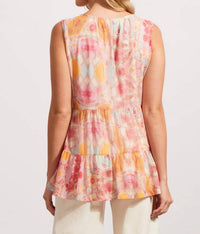 Tribal - Taya Tiered Mesh Sleeveless Top