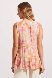 Tribal - Taya Tiered Mesh Sleeveless Top