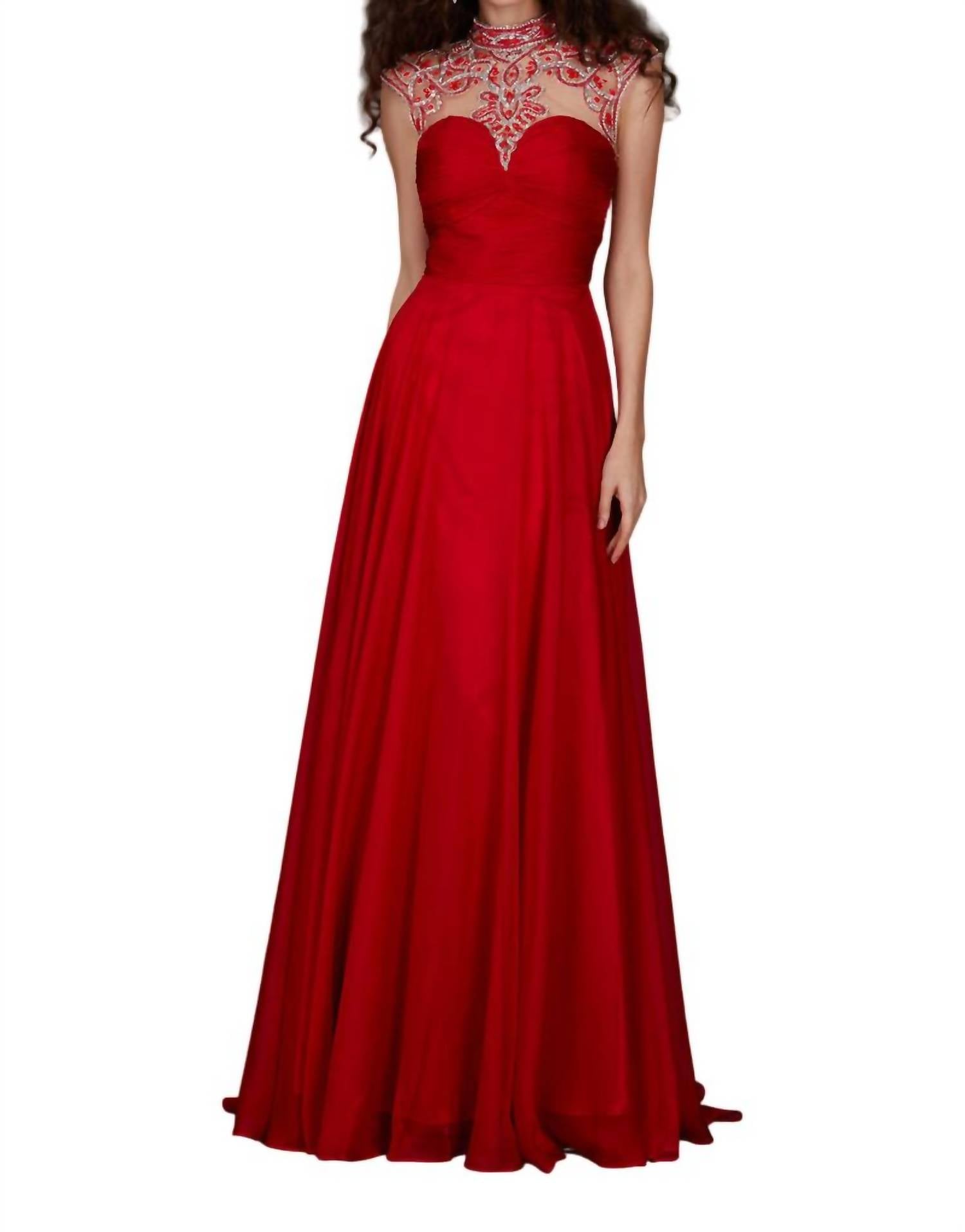 Angela & Alison - Mock-Neck Prom Dress