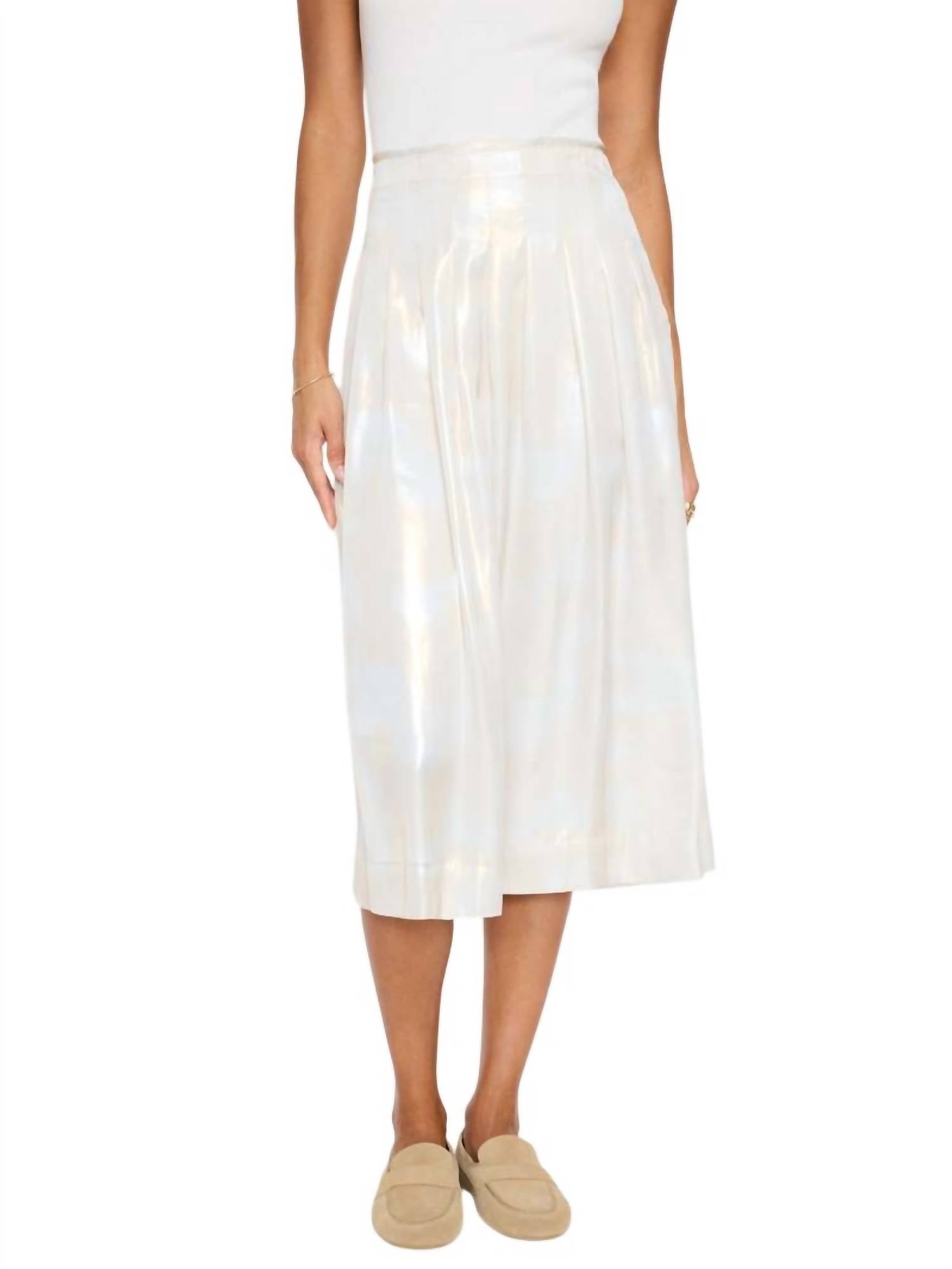 Brochu Walker Neve Midi Skirt in akoya pearl - women's skirt
