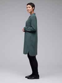 cut loose Mini Check Shirt Dress in succulent - women's dress - alternate view