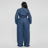 THE SANG Penelope Jumper in dark denim - women's pants - detail view