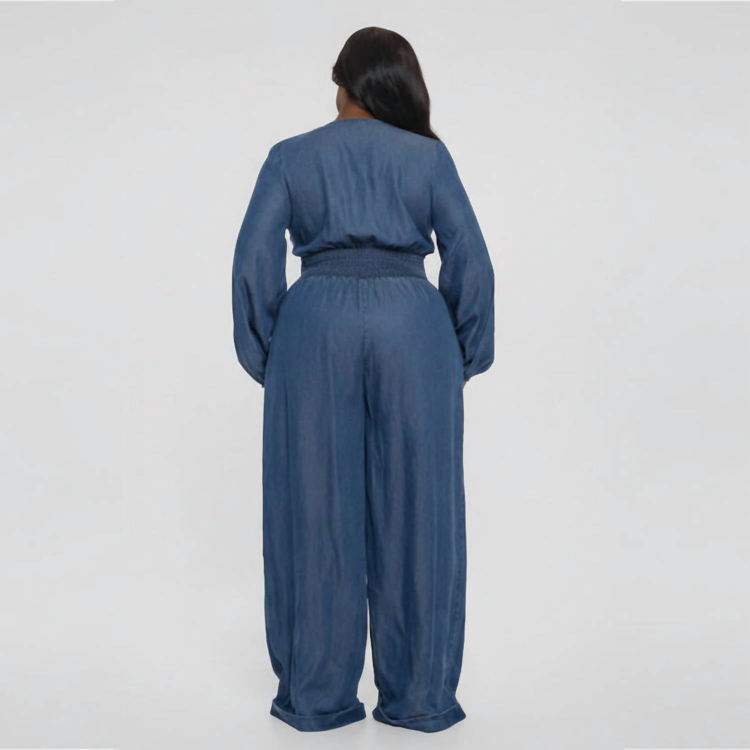 THE SANG Penelope Jumper in dark denim - women's pants - detail view