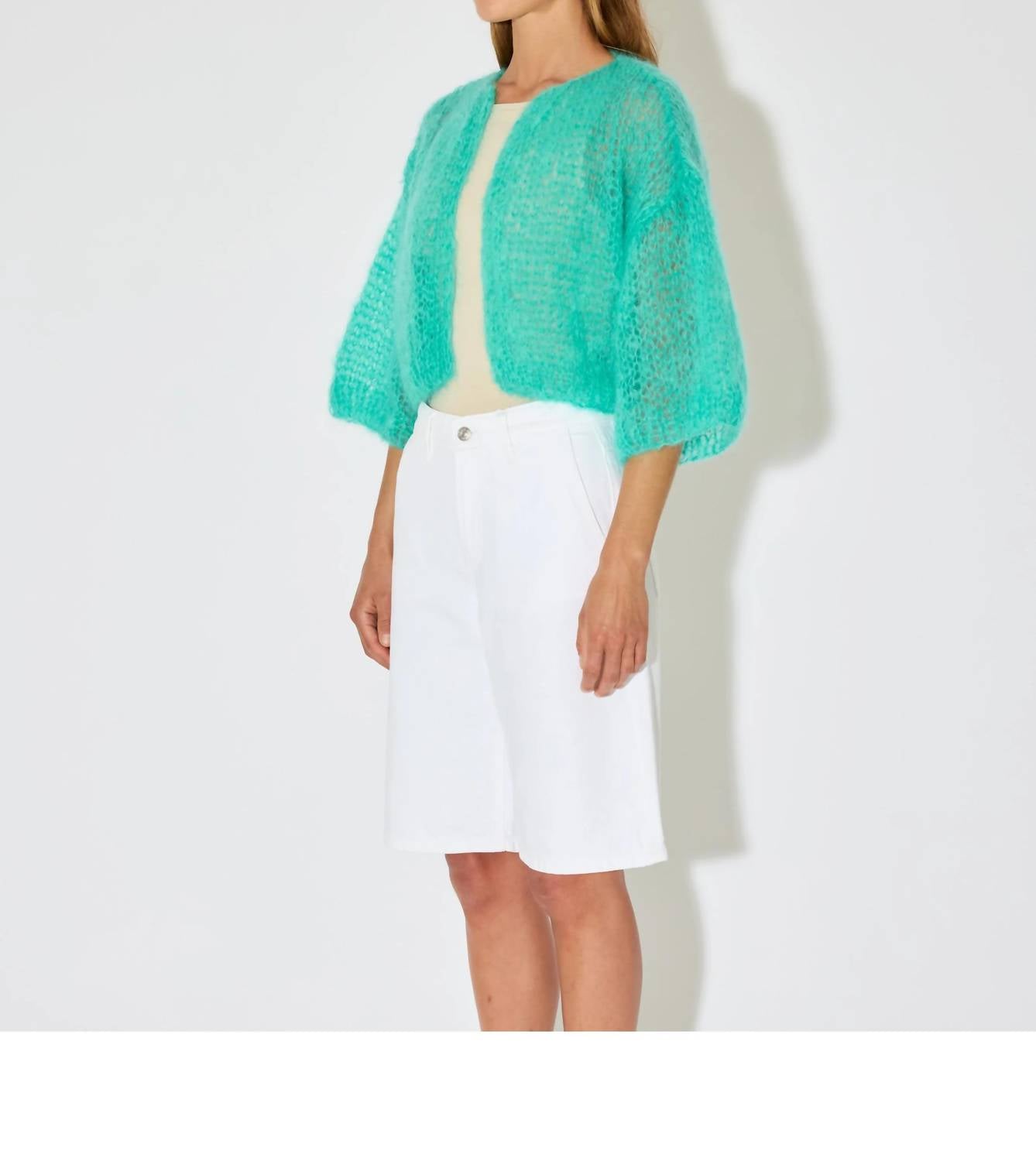 Maiami - MOHAIR SHORT SLEEVE CARDIGAN