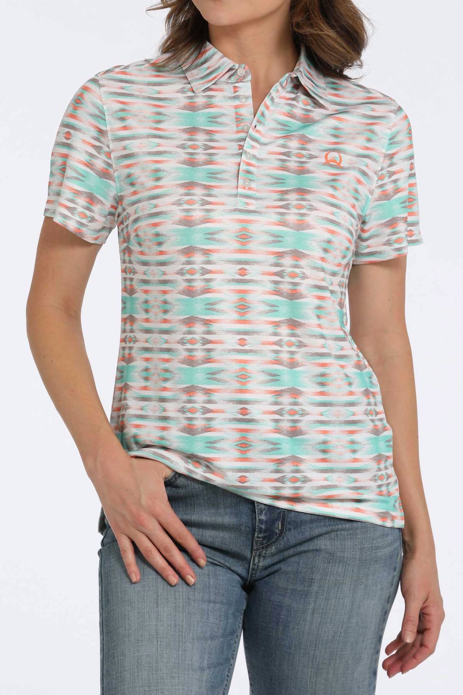 Cinch - Geometric Print Polo Shirt