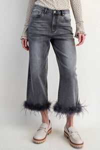 Easel - Women's Feathered Edge Denim Jeans