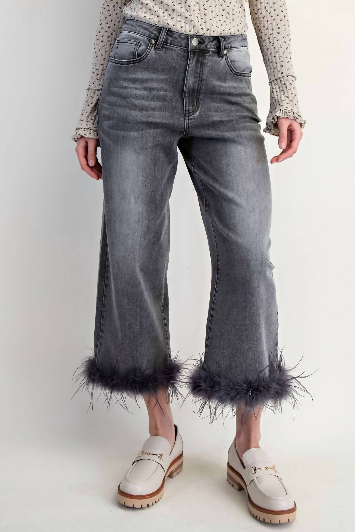 Easel - Women's Feathered Edge Denim Jeans