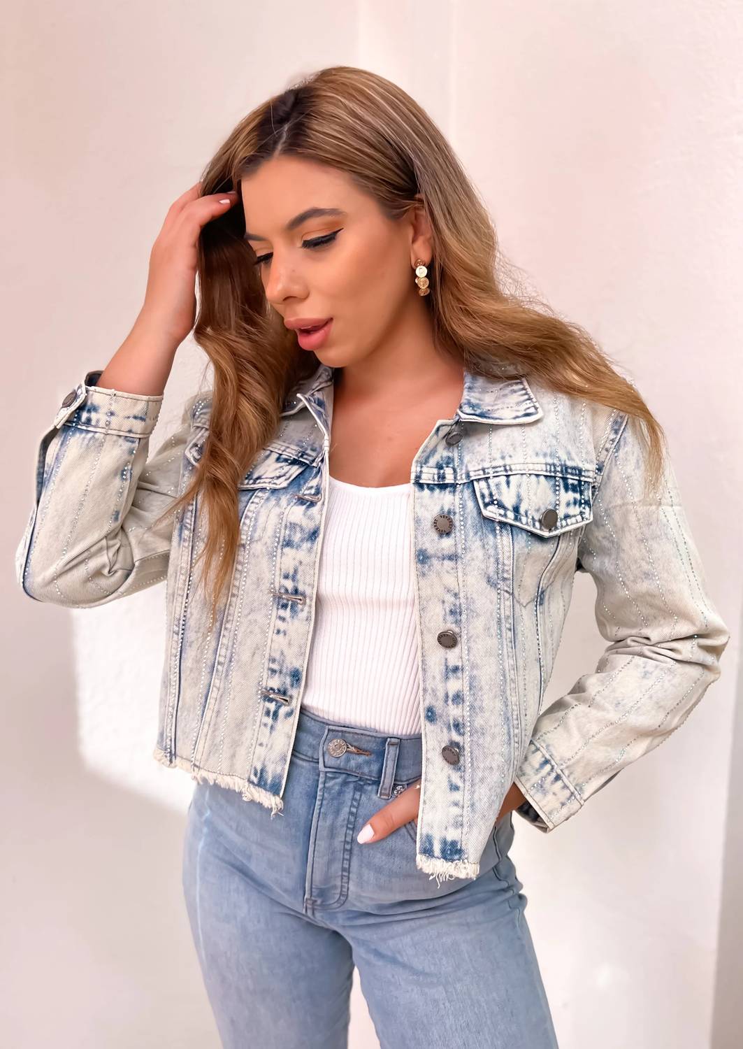 Veveret - Rhinestone Rodeo Denim Jacket