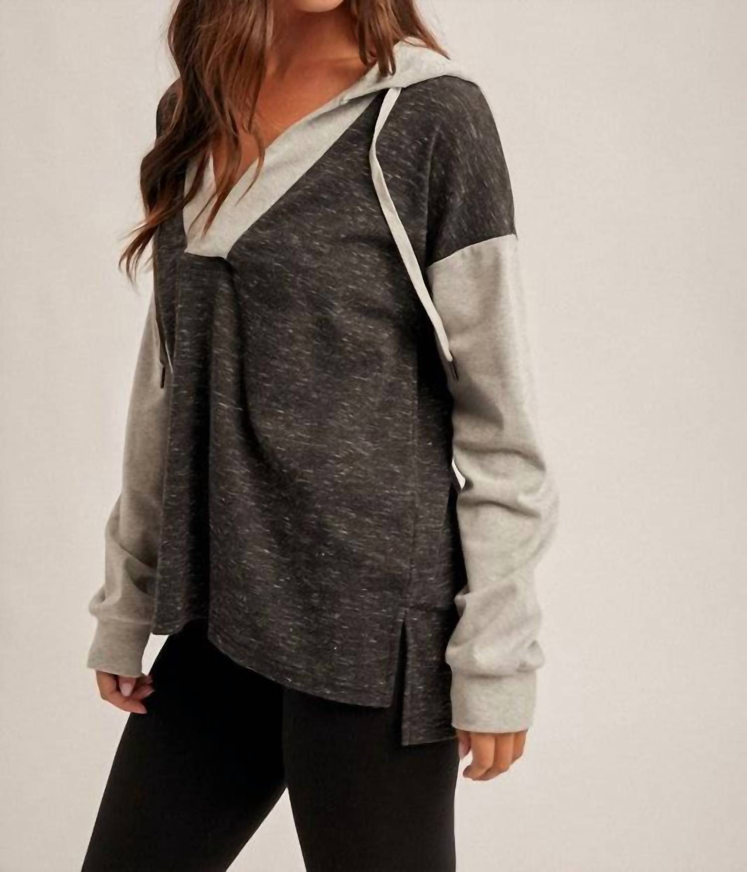 Hem & Thread - Color Block Hooded Sweatshirt