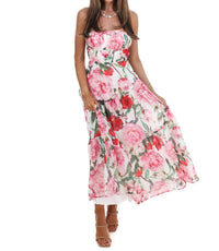 One & Only - Women's Afternoon Garden Stroll Strapless Maxi Dress