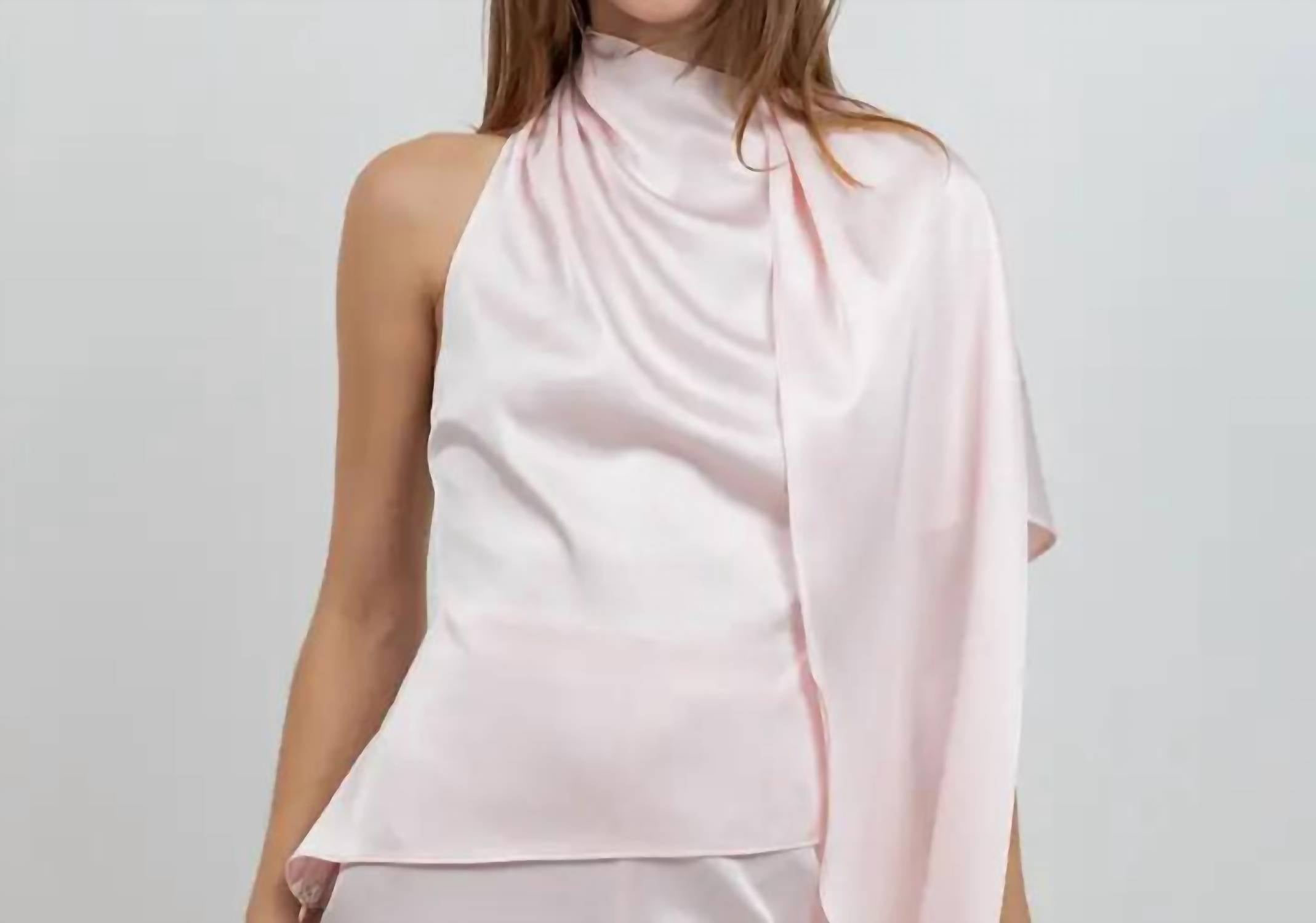 Whiteroom+Cactus - One Shoulder Asymmetrical Top with Self Scarf