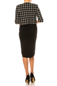 Maya Brooke - Checkered Print Two-piece Jacket Dress