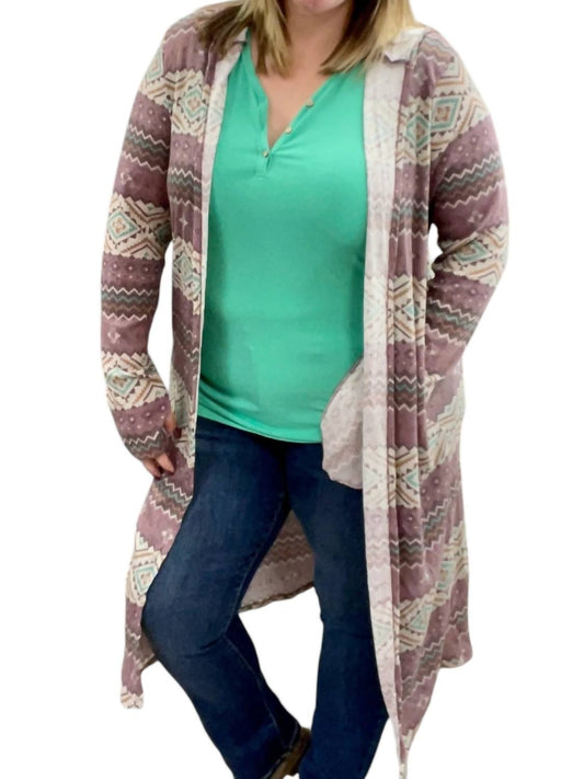 Honeyme - Aztec Hooded Cardigan