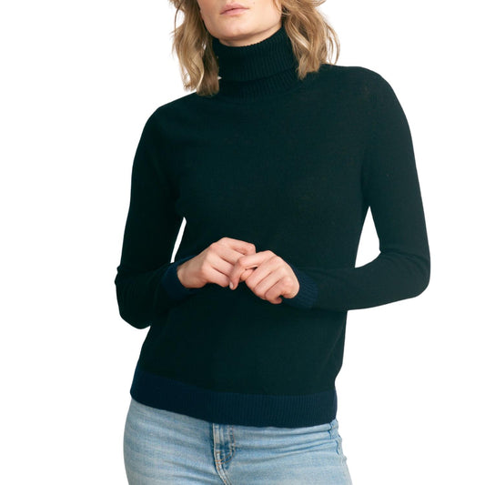 Jumper1234 - Contrast Roll Collar Sweater