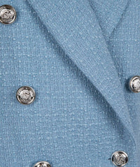 ESQUALO Women's Babette Boucle Blazer in blue - women's jacket - detail view