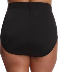Miraclesuit Solid Brief Swim Bottom - Plus in black - women's swimwear - detail view