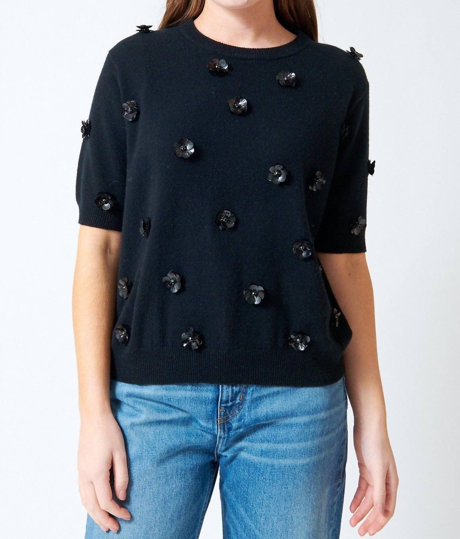 Jumper1234 - Sequin Floral Tee