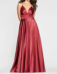 FAVIANA Stretch Satin Dress in wine - women's dress