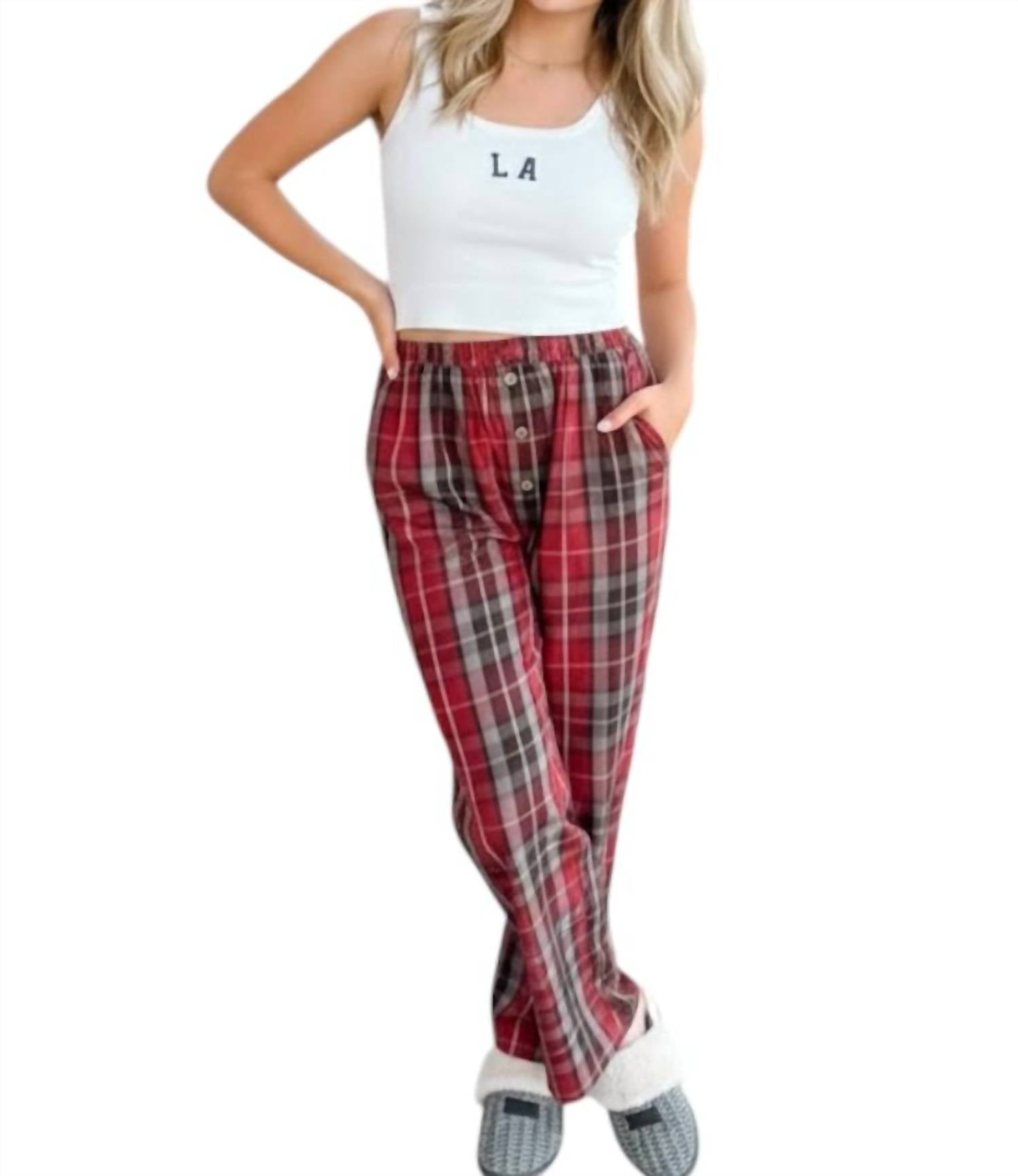 Blu Pepper - Cozy Up Plaid Lounge Pants