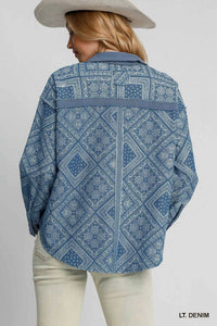 Umgee - Paisley Print Shirt Jacket