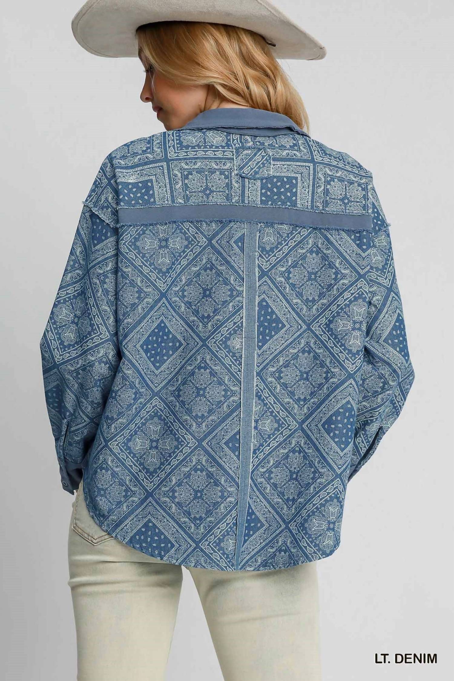 Umgee - Paisley Print Shirt Jacket
