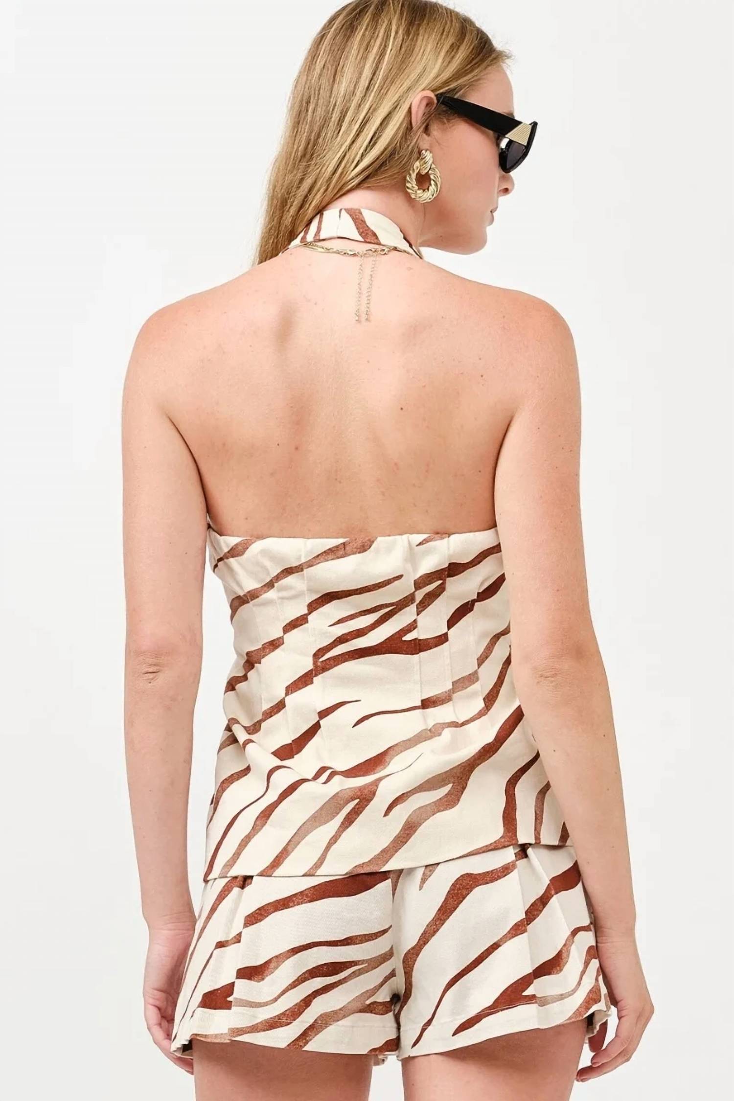 Illa Illa - Sasha Zebra Printed Halter Top & Short Set