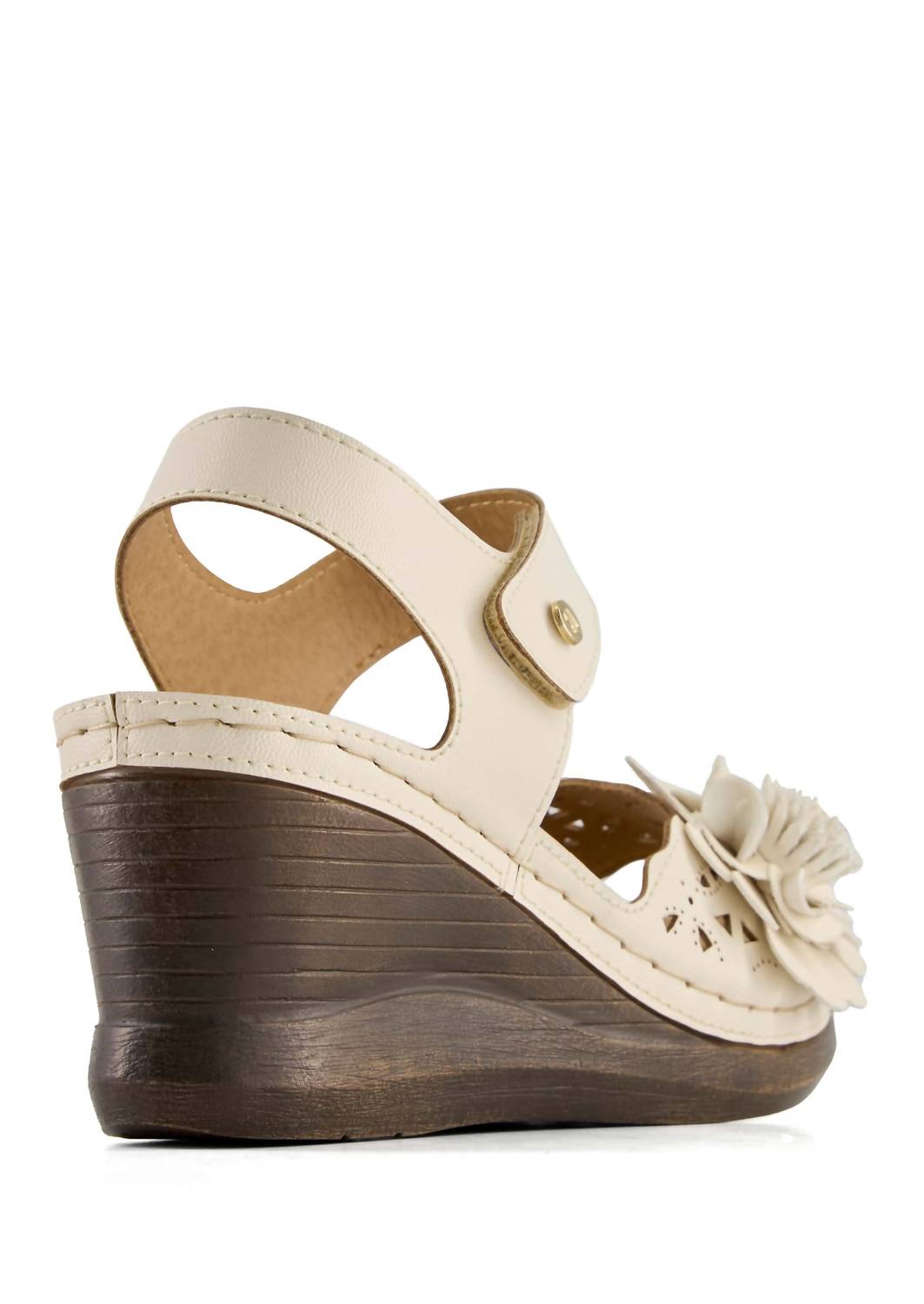 Andrea Women's Wedge Heel Sandal in bone - women's sandal - detail view